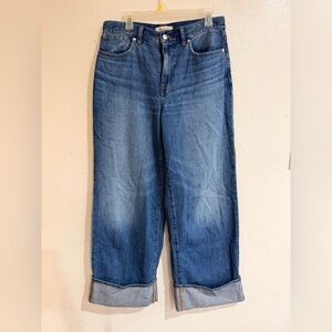 Madewell Blue Denim Super Wide Leg Jeans size 29